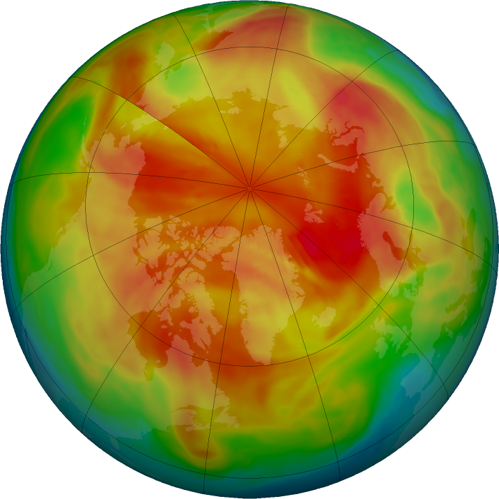 Arctic ozone map for 12 March 2023